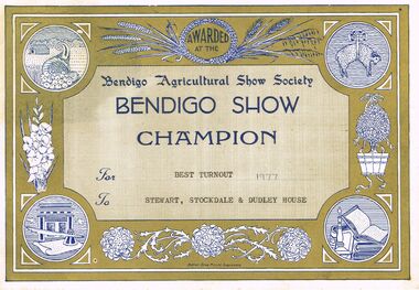 Document - LYDIA CHANCELLOR COLLECTION;  BENDIGO SHOW CHAMPION