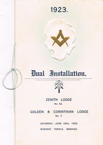Document - LYDIA CHANCELLOR COLLECTION; DUAL INSTALLATION PROGRAMME  ZENITH LODGE & CORINTHIAN LODGE