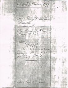 Document - PHOTOCOPY OF DEED IN RELATION TO WINDOWS IN BUILDING DATED 14.2.1880