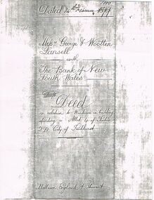 Document - PHOTOCOPY OF DEED IN RELATION TO WINDOWS IN BUILDING DATED 14.2.1880
