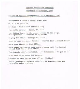 Document - HISTORY OF POST OFFICES GREATER BENDIGO AREA