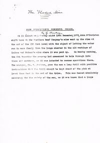 Document - TYPEWRITTEN ACCOUNT OF JOH MCCAVISTON'S WONDERFUL ESCAPE FROM THE HUSTLERS REEF MINE, 1873