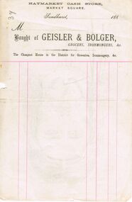 Document - GEISLER & BOLGER INVOICE : 188?