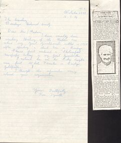 Document - CORRESPONDENCE RELATING TO LIFE OF MRS C TYRRELL