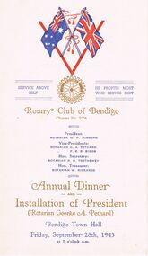 Document - LYDIA CHANCELLOR COLLECTION;  ROTARY CLUB OF BENDIGO PROGRAMME