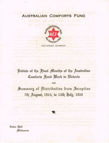Document - LYDIA CHANCELLOR COLLECTION;  AUSTRALIAN COMFORTS FUND