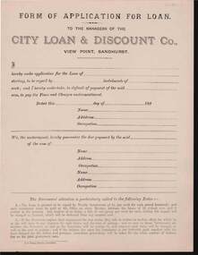 Document - KELLY AND ALLSOP COLLECTION: FORM OF APPLICATION FOR LOAN