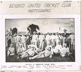 Photograph - BENDIGO UNITED CRICKET CLUB COLLECTION:  B.U.C.C. -  V. GRACE'S TEAM 1874
