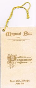 Document - LYDIA CHANCELLOR COLLECTION; MAYORAL BALL PROGRAMME