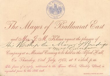 Document - LYDIA CHANCELLOR COLLECTION; INVITATION