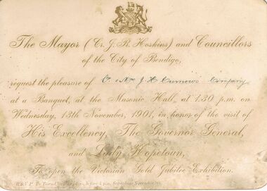 Document - LYDIA CHANCELLOR COLLECTION;  OFFICIAL  INVITATION