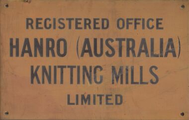 Sign - REGISTERED OFFICE NAMEPLATE (HANRO)
