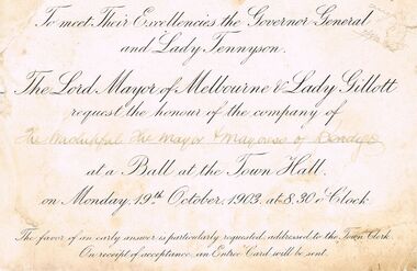 Document - LYDIA CHANCELLOR COLLECTION: OFFICIAL INVITATION