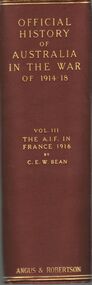 Book - OFFICIAL HISTORY OF AUSTRALIA IN THE WAR OF 1914-1918