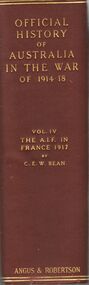 Book - OFFICIAL HISTORY OF AUSTRALIA IN THE WAR OF 1914 TO 1918