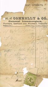 Document - PEARCE COLLECTION: ELDRIDGE & BURNET - ACCOUNT OF CONNELLY & CO
