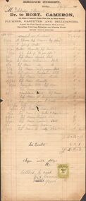 Document - PEARCE COLLECTION: ACCOUNT OF ROBT. CAMERON