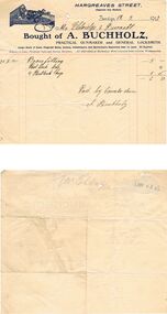 Document - PEARCE COLLECTION: ACCOUNT OF A BUCHHOLZ
