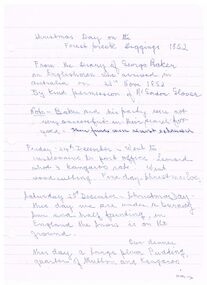 Document - CHRISTMAS DAY ON THE FOREST CREEK DIGGINGS 1852