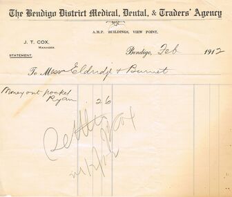 Document - PEARCE COLLECTION: ACCOUNT TO ELDRIDGE & BURNET