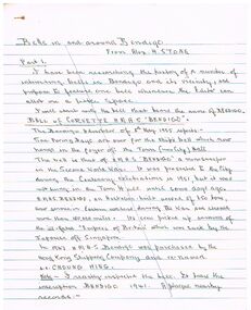Document - BELLS IN AND AROUND BENDIGO