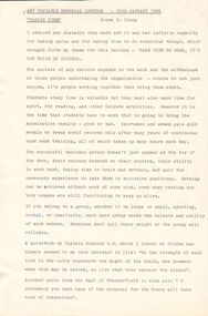 Document - AMY HUXTABLE COLLECTION: MEMORIAL LECTURE: TAKING TIME, 20/01/1985