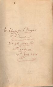 Book - PEARCE COLLECTION: RUNNING  CASH BOOK  ELDRIDGE & BURNET, 16/07/1908 to 27/04/1911