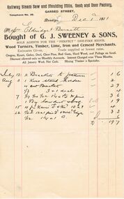 Document - PEARCE COLLECTION: ACCOUNTS G J SWEENEY & SONS