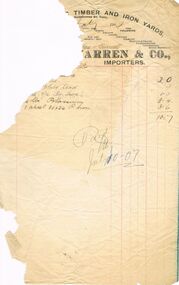 Document - PEARCE COLLECTION: ACCOUNTS  J F WARREN & CO