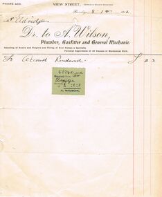 Document - PEARCE COLLECTION: ACCOUNTS  A WILSON