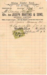 Document - PEARCE COLLECTION: ACCOUNTS  JOSEPH MARTIN & SONS
