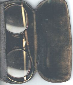 Accessory - PAIR OF BIFOCAL HORN: RIMMED SPECTACLES IN A CASE