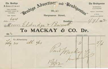 Document - PEARCE COLLECTION: ACCOUNTS  MACKAY & CO