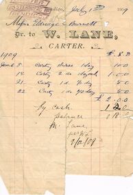 Document - PEARCE COLLECTION: ACCOUNTS  W LANE