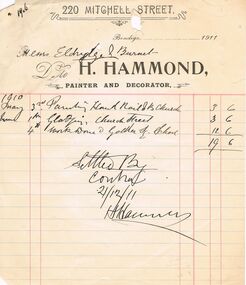 Document - PEARCE COLLECTION: ACCOUNTS  H HAMMOND