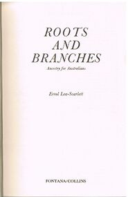 Book - ALEC H CHISHOLM COLLECTION: BOOK ''ROOTS & BRANCHES'' BY ERROL LEA-SCARLETT