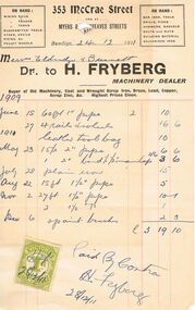 Document - PEARCE COLLECTION: ACCOUNTS H FRYBERG