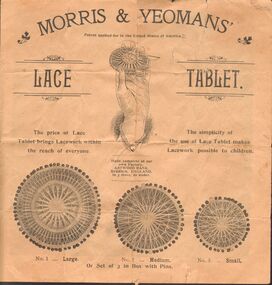 Textile - MORRIS & YEOMANS ' LACE TABLET: LACE MAKING TABLET KIT