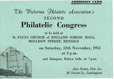 Document - SECOND PHILATELIC CONGRESS