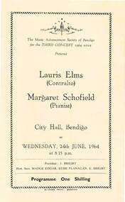 Document - LAURIS ELMS (CONTRALTO), MARGARET SCHOFIELD (PIANIST)