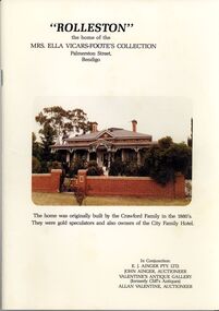 Document - 'ROLLESTON' AUCTION CATALOGUE