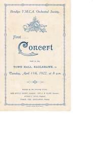 Document - FIRST CONCERT BENDIGO Y. M. C. A. ORCHESTRAL SOCIETY