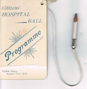 Document - LYDIA CHANCELLOR COLLECTION;  CITIZENS'   HOSPITAL BALL PROGRAMME