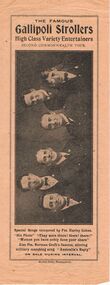 Document - LYDIA CHANCELLOR COLLECTION; THE  GALLIPOLI STROLLERS PROGRAMME