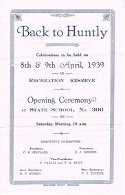 Document - LYDIA CHANCELLOR COLLECTION; BACK TO HUNTLY PROGRAMME