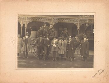 Photograph - GROUP OF MEN AND WOMEN, HORSE AND CART