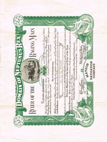 Document - LYDIA CHANCELLOR COLLECTION; CROSSING THE EQUATOR CERTIFICATE