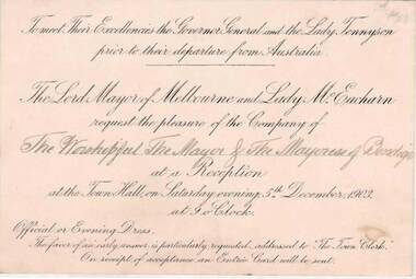 Document - INVITATION - RECEPTION, 05/12/1903