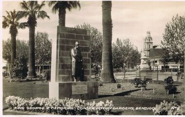 Photograph - VIEWS OF BENDIGO : NO. 9 : KING GEORGE V MEMORIAL, CONSERVATORY GARDENS, BENDIGO : UNDATED, C1920's