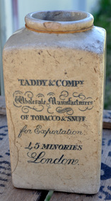 Container - SNUFF JAR CERAMIC TADDY AND COMPANY. H.G.J.BIGGS